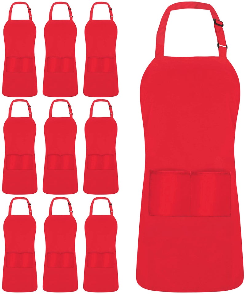 Utopia Kitchen 10 Pack Bib Apron, Unisex Adjustable Aprons with 2 Pockets, Waterdrop Resistant Cooking Kitchen Chef Apron for Men Women - Image 1